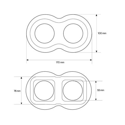 Elhard - Double Retro Ceramic Frame, Black
