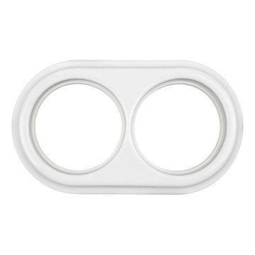 Elhard - Double Retro Ceramic Wall Plate, White