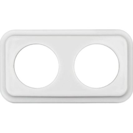 Elhard - Retro ceramic 1-gang single-pole switch No. 1 and 230 V socket with frame, white