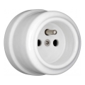 Elhard - Retro Ceramic 230V Domestic Socket, White
