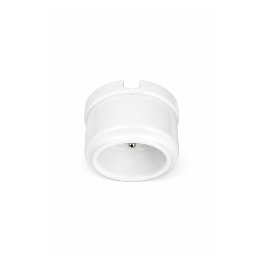 Elhard - Retro Ceramic 230V Domestic Socket, White
