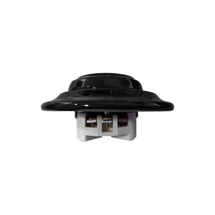 Elhard - Retro ceramic 230V wall socket with frame, black
