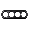 Elhard - Retro Ceramic 4-Gang Faceplate, Black