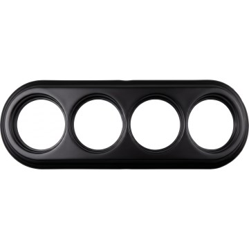 Elhard - Retro Ceramic 4-Gang Faceplate, Black