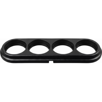 Elhard - Retro Ceramic 4-Gang Faceplate, Black