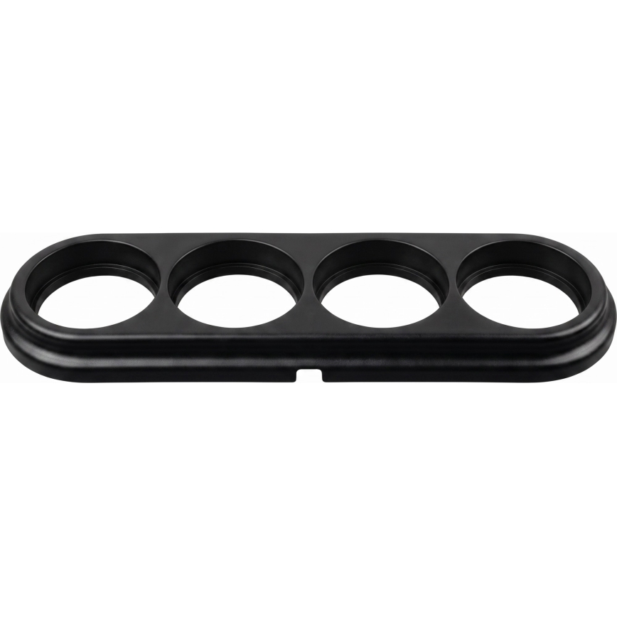 Elhard - Retro Ceramic 4-Gang Faceplate, Black