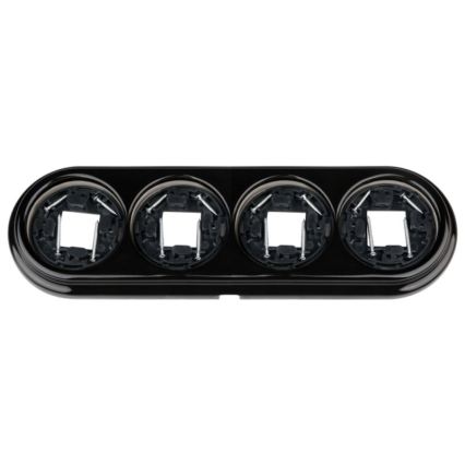 Elhard - Retro Ceramic 4-Gang Faceplate, Black
