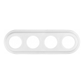 Elhard - Retro Ceramic 4-Gang Frame, White