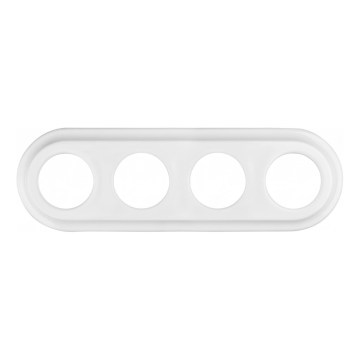 Elhard - Retro Ceramic 4-Gang Frame, White