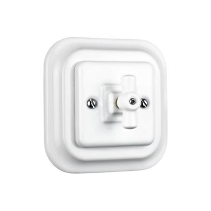 Elhard - Retro Ceramic 4-Way Rotary Switch with Frame No. 7, White