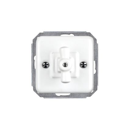 Elhard - Retro Ceramic 4-Way Rotary Switch with Frame No. 7, White