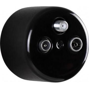 Elhard - Retro Ceramic Antenna Socket TV+FM+SAT, Black