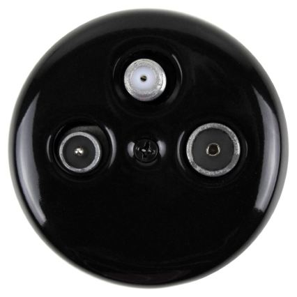 Elhard - Retro Ceramic Antenna Socket TV+FM+SAT, Black