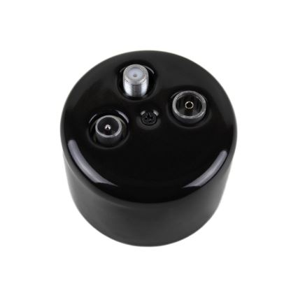 Elhard - Retro Ceramic Antenna Socket TV+FM+SAT, Black