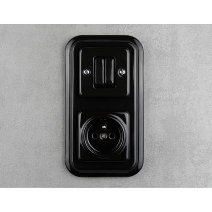 Elhard - Retro Ceramic Double Frame, Black