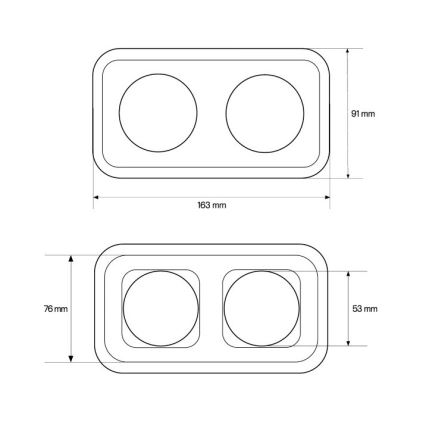 Elhard - Retro Ceramic Double Frame, Black