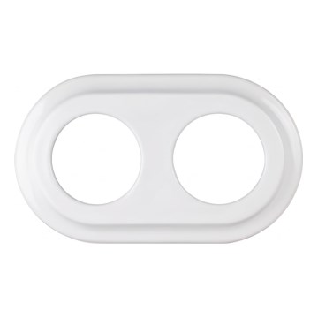 Elhard - Retro Ceramic Double Photo Frame, White