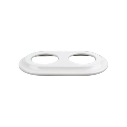 Elhard - Retro Ceramic Double Photo Frame, White