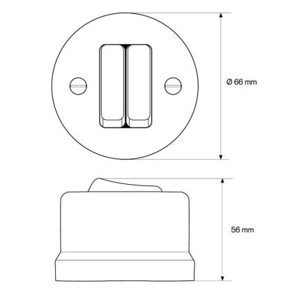 Elhard - Retro Ceramic Double Staircase Switch No. 6+6, White