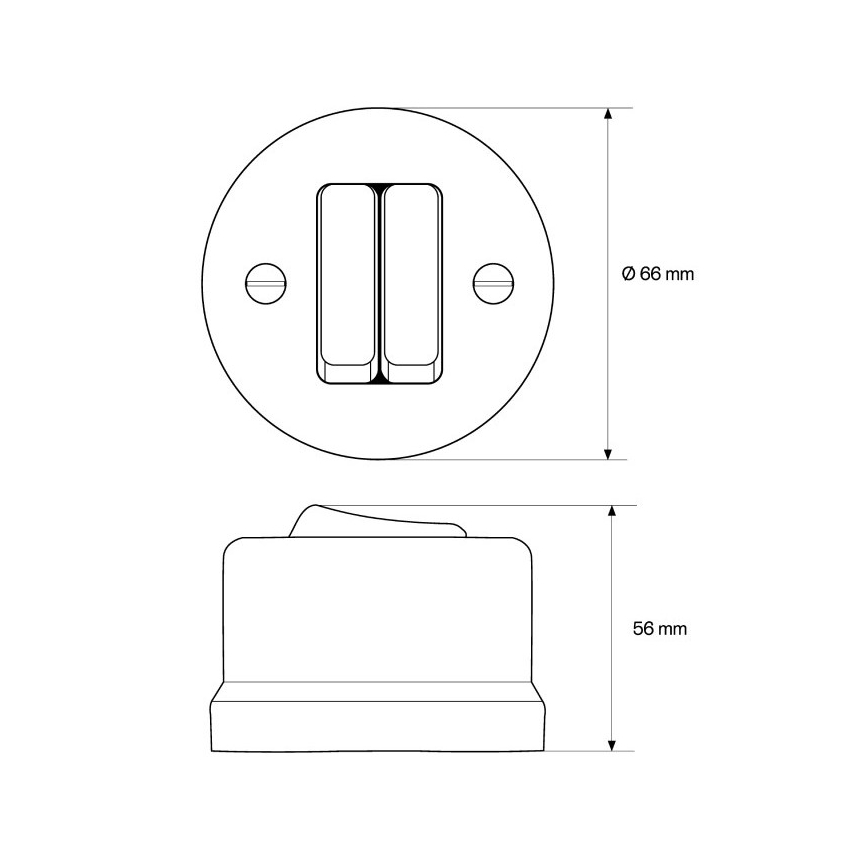Elhard - Retro Ceramic Double Staircase Switch No. 6+6, White