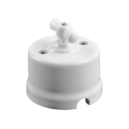 Elhard - Retro Ceramic One-way Rotary Switch No. 5, White