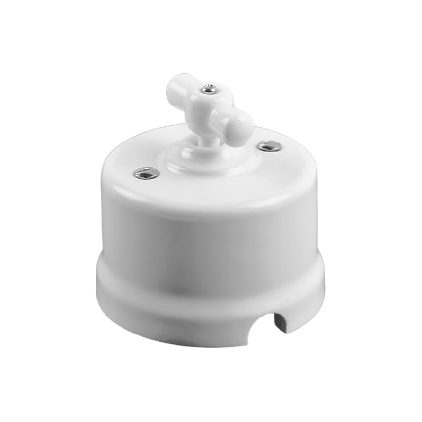 Elhard - Retro Ceramic One-way Rotary Switch No. 5, White