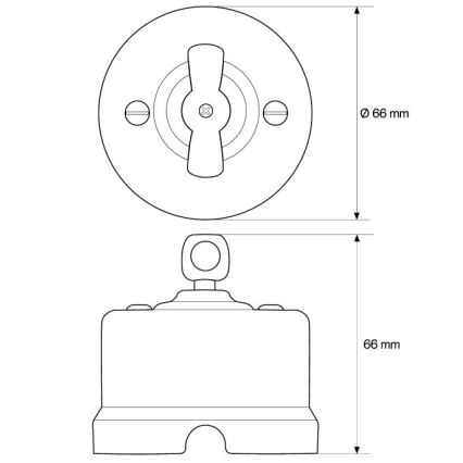 Elhard - Retro Ceramic One-way Rotary Switch No. 5, White