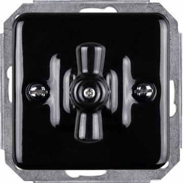 Elhard - Retro Ceramic Rotary Blind Controller, Frameless, Black