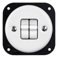 Elhard - Retro ceramic series toggle switch, frameless, No. 5, white