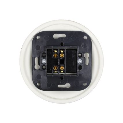 Elhard - Retro ceramic series toggle switch, frameless, No. 5, white