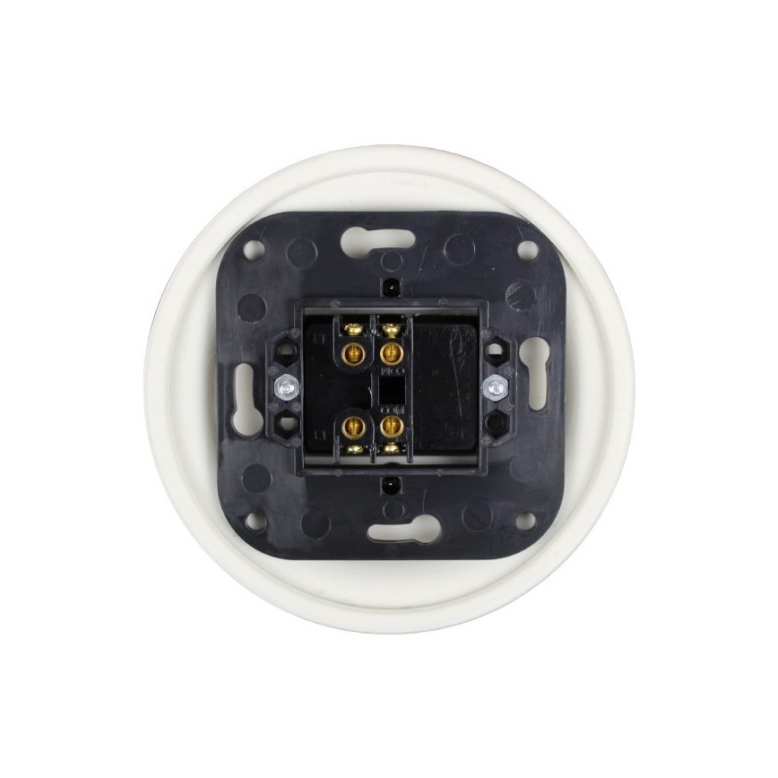 Elhard - Retro ceramic series toggle switch, frameless, No. 5, white