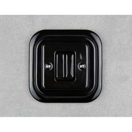 Elhard - Retro Ceramic Single-Gang Frame, Black