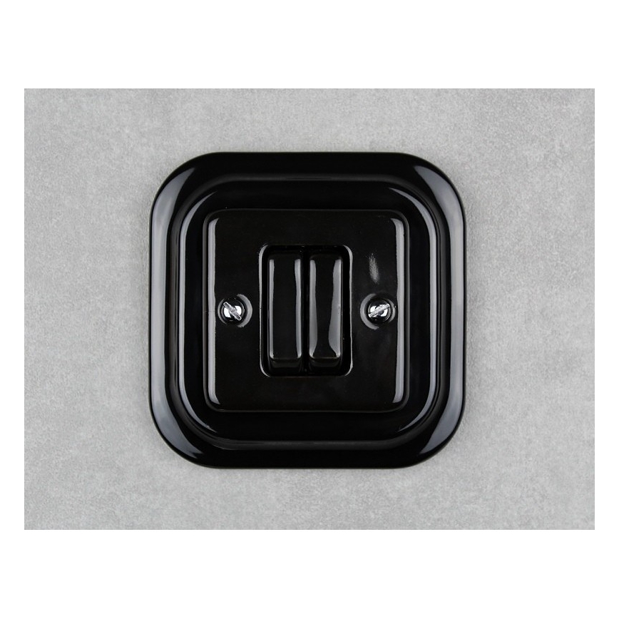 Elhard - Retro Ceramic Single-Gang Frame, Black