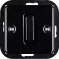 Elhard - Retro ceramic single-gang frameless switch No. 1/0 black