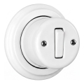 Elhard - Retro Ceramic Single-Gang Wall Switch with Frame No. 1, White