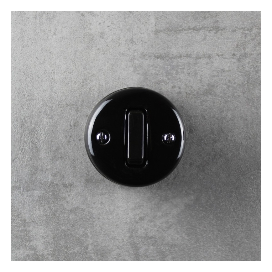 Elhard - Retro Ceramic Single-Pole Switch No. 1, Black
