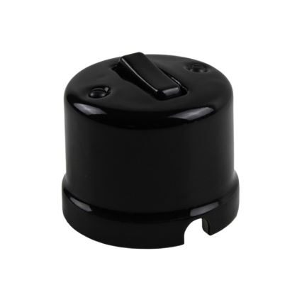 Elhard - Retro Ceramic Single-Pole Switch No. 1, Black