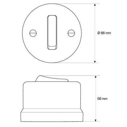 Elhard - Retro Ceramic Single-Pole Switch No. 1, Black