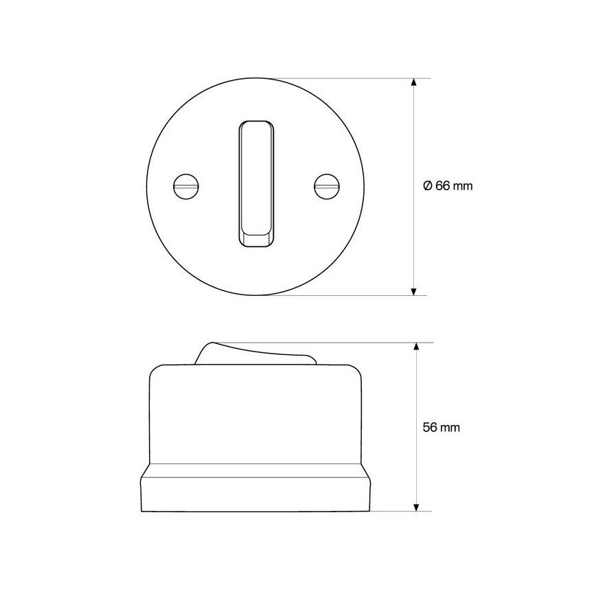 Elhard - Retro Ceramic Single-Pole Switch No. 1, Black