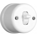 Elhard - Retro Ceramic Single-Pole Toggle Switch 1/0, White