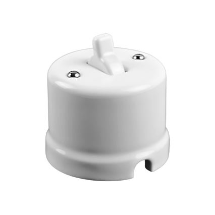Elhard - Retro Ceramic Single-Pole Toggle Switch 1/0, White