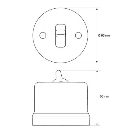 Elhard - Retro Ceramic Single-Pole Toggle Switch 1/0, White