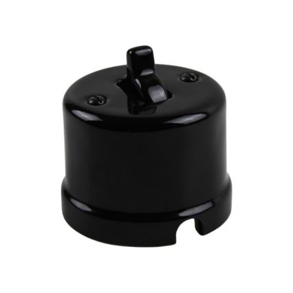 Elhard - Retro Ceramic Single Toggle Switch No. 1/0, Black