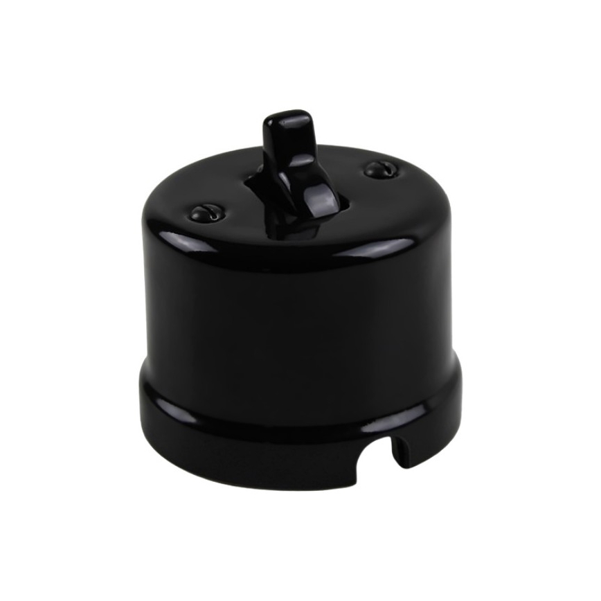 Elhard - Retro Ceramic Single Toggle Switch No. 1/0, Black