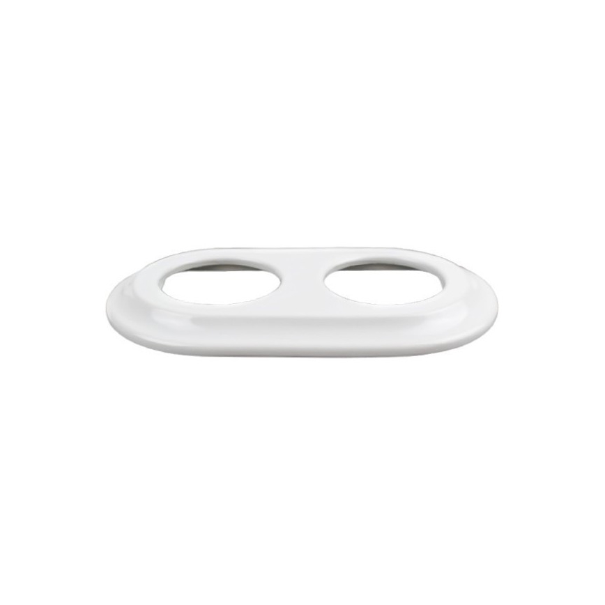 Elhard - Retro ceramic switch No. 1 and 230 V socket with frame, white