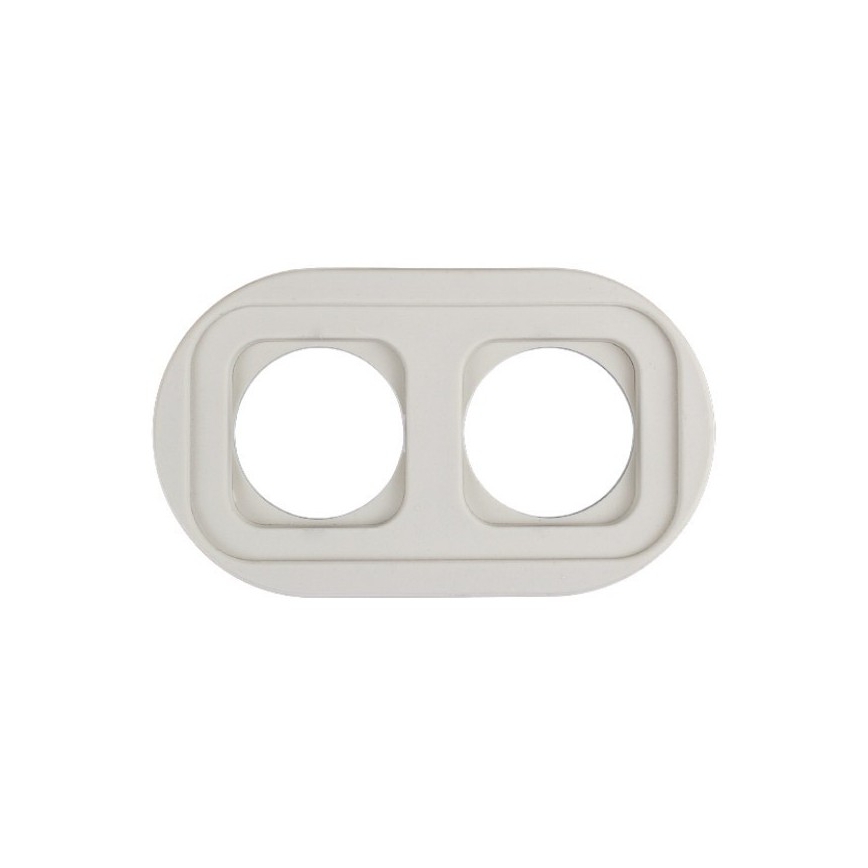 Elhard - Retro ceramic switch No. 1 and 230 V socket with frame, white