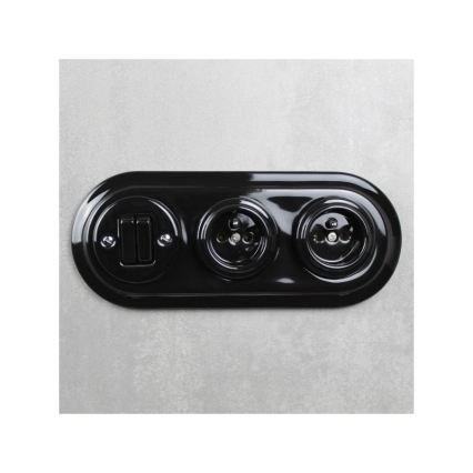 Elhard - Retro Ceramic Triple Frame, Black