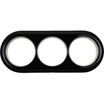 Elhard - Retro Ceramic Triple Photo Frame, Black