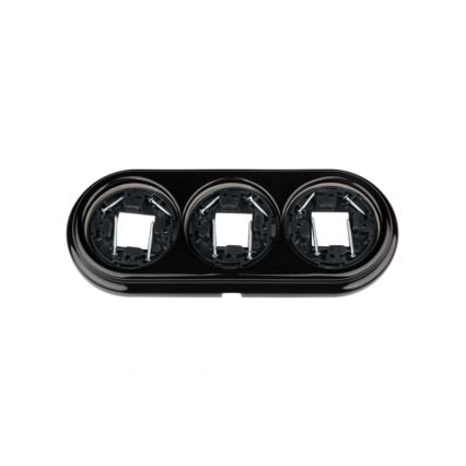 Elhard - Retro Ceramic Triple Photo Frame, Black