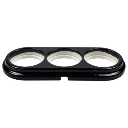 Elhard - Retro Ceramic Triple Photo Frame, Black